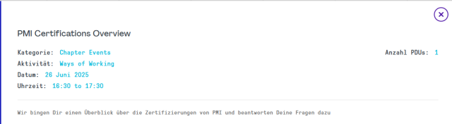 PMI Zertifizierungs-Überblick (PMI Austria Chapter)