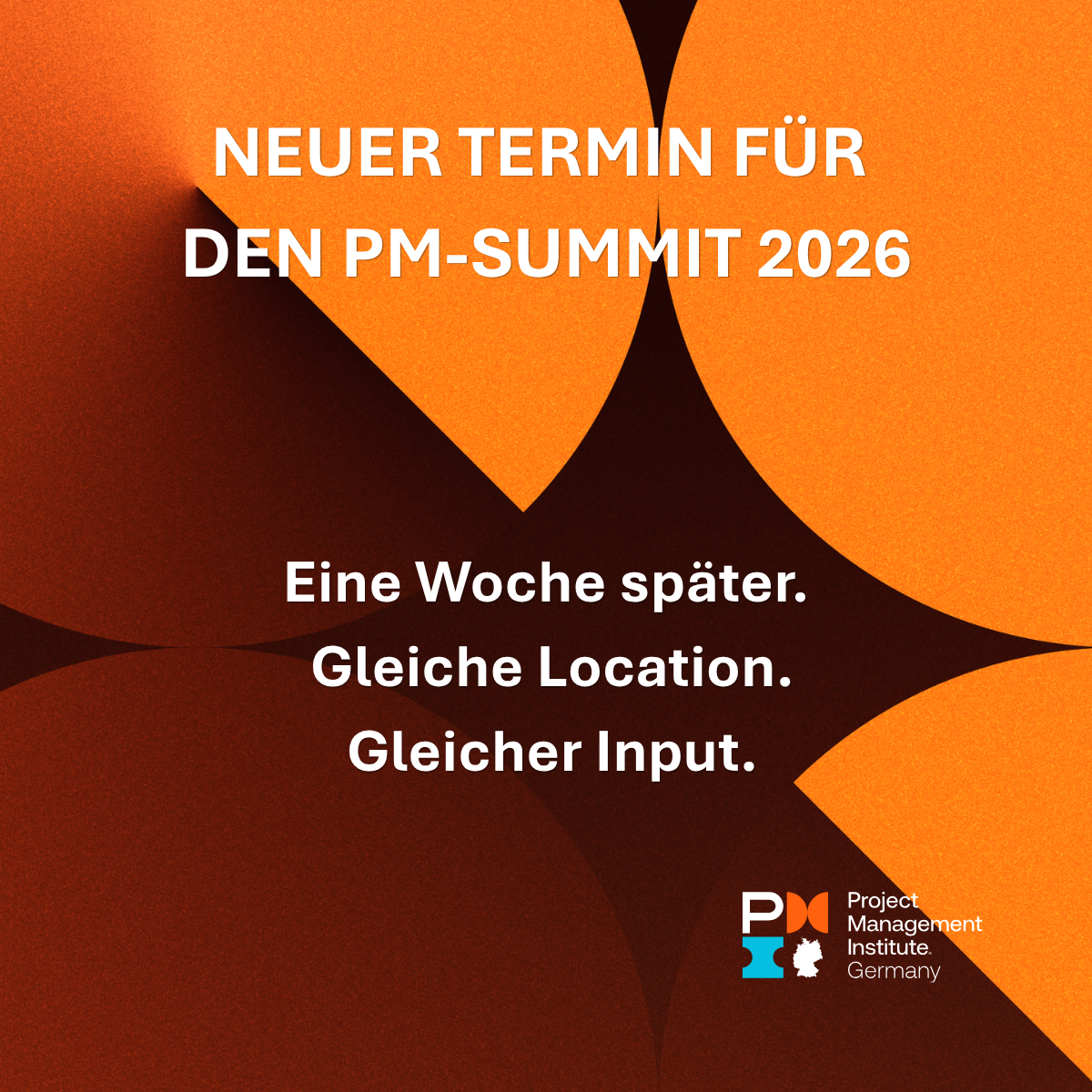 Ankündigung PM Summit Verschiebung